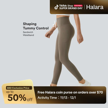 Elevate Your Workout: Halara Ultrasculpt High Waisted Tummy Control Leggings with Convenient Pockets!